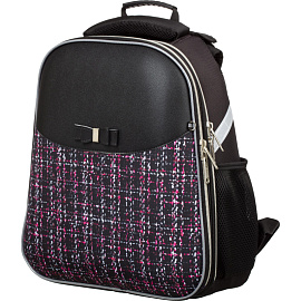 Ранец Комус Класс (№1 School) Basic Fashion анатомический черный твид с двумя отделениями