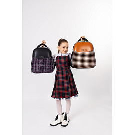 Ранец Комус Класс (№1 School) Basic Fashion анатомический черный твид с двумя отделениями