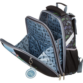 Ранец Комус Класс Basic Velo анатомический черный с двумя отделениями