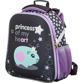 Ранец Комус Класс Basic Princess анатомический черный с двумя отделениями