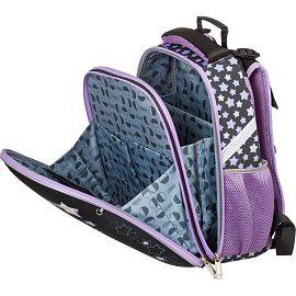 Ранец Комус Класс Basic Princess анатомический черный с двумя отделениями