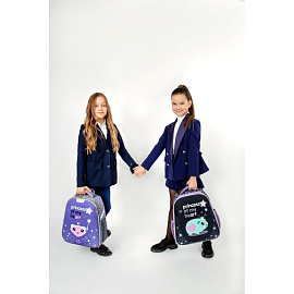 Ранец Комус Класс (№1 School) Light Princess анатомический серый с двумя отделениями