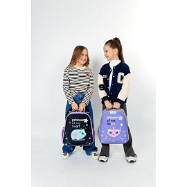 Ранец Комус Класс (№1 School) Light Princess анатомический серый с двумя отделениями