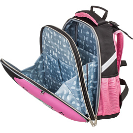 Ранец Комус Класс (№1 School) Basic Froggy анатомический черный с двумя отделениями