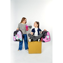 Ранец Комус Класс (№1 School) Basic Froggy анатомический черный с двумя отделениями