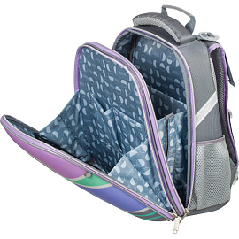 Ранец Комус Класс (№1 School) Basic Avocado cruise анатомический серый с двумя отделениями