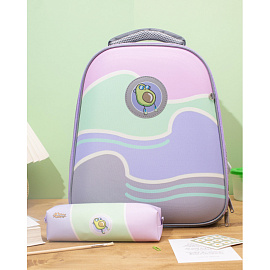 Ранец Комус Класс (№1 School) Basic Avocado cruise анатомический серый с двумя отделениями