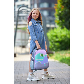 Ранец Комус Класс (№1 School) Basic Avocado cruise анатомический серый с двумя отделениями