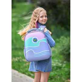 Ранец Комус Класс (№1 School) Basic Avocado cruise анатомический серый с двумя отделениями