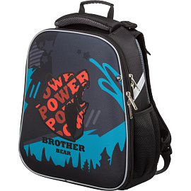 Ранец Комус Класс (№1 School) Basic Brother bear анатомический черный с двумя отделениями