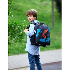 Ранец Комус Класс (№1 School) Basic Brother bear анатомический черный с двумя отделениями