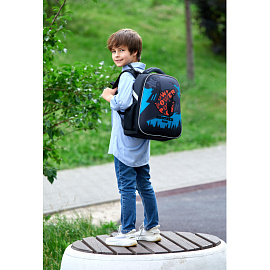 Ранец Комус Класс (№1 School) Basic Brother bear анатомический черный с двумя отделениями