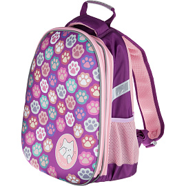 Ранец Комус Класс (№1 School) Easy Лапки анатомический фиолетовый с двумя отделениями