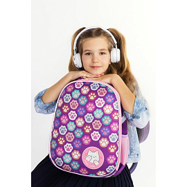 Ранец Комус Класс (№1 School) Easy Лапки анатомический фиолетовый с двумя отделениями