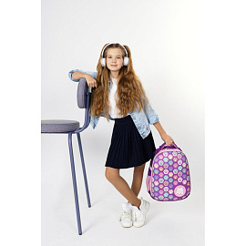 Ранец Комус Класс (№1 School) Easy Лапки анатомический фиолетовый с двумя отделениями