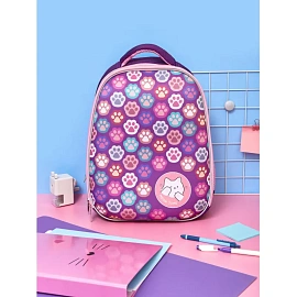 Ранец Комус Класс (№1 School) Easy Лапки анатомический фиолетовый с двумя отделениями