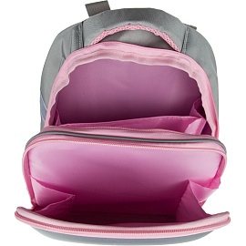 Ранец Комус Класс (№1 School) Easy Heart анатомический серый с двумя отделениями