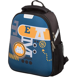 Ранец Комус Класс Light Team анатомический черный с двумя отделениями