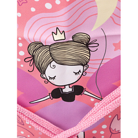 Мешок для сменной обуви Комус Класс Фея 360х470 мм розовый с карманом