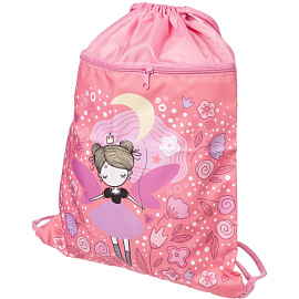 Мешок для сменной обуви Комус Класс Фея 360х470 мм розовый с карманом