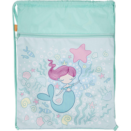 Мешок для сменной обуви Комус Класс (№1 School) Русалка 360х470 мм бирюзовый с карманом фото Мешок для сменной обуви Комус Класс (№1 School) Русалка 360х470 мм бирюзовый с карманом