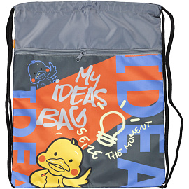 Мешок для сменной обуви Комус Класс Idea 360x470 мм серый с карманом фото Мешок для сменной обуви Комус Класс Idea 360x470 мм серый с карманом