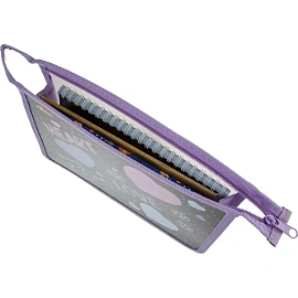 Папка для тетрадей Комус Класс Heart А5 пластик с 1 отделением на молнии