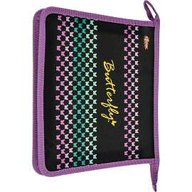 Папка для тетрадей Комус Класс Butterfly А5 пластик с 1 отделением на молнии