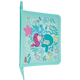 Папка для тетрадей Комус Класс Русалка А5 пластик с 1 отделением на молнии
