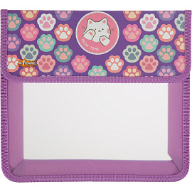 Папка для тетрадей Комус Класс Лапки А5 картон/пластик с 1 отделением липучка