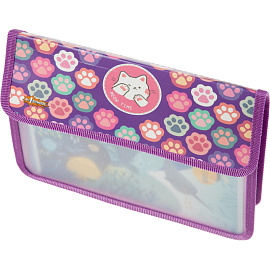 Папка для тетрадей Комус Класс Лапки А5 картон/пластик с 1 отделением липучка