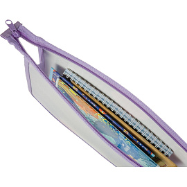 Папка для тетрадей Комус Класс Heart А4 пластик с 1 отделением на молнии