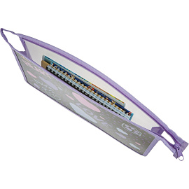 Папка для тетрадей Комус Класс Heart А4 пластик с 1 отделением на молнии