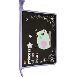 Папка для тетрадей Комус Класс Princess А4 пластик с 1 отделением на молнии