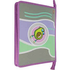 Папка для тетрадей Комус Класс Avocado cruise А4 пластик с 1 отделением на молнии