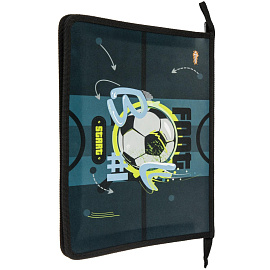 Папка для тетрадей Комус Класс Football А4 пластик с 1 отделением на молнии