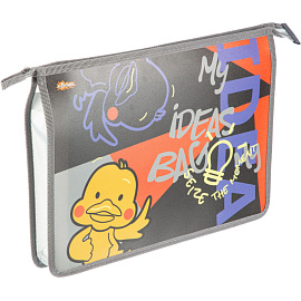 Папка для тетрадей Комус Класс Idea А4 пластик с 1 отделением на молнии