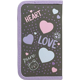 Пенал односекционный Комус Класс Heart сиреневый