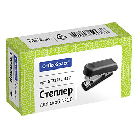 Мини-степлер №10 OfficeSpace до 7л., пластиковый корпус, черный фото Мини-степлер №10 OfficeSpace до 7л., пластиковый корпус, черный