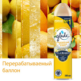 Освежитель воздуха Glade Сицилийский лимонад и мята 300 мл фото Освежитель воздуха Glade Сицилийский лимонад и мята 300 мл