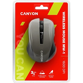 Мышь беспроводная Canyon MW-1 серая (CNE-CMSW1G)