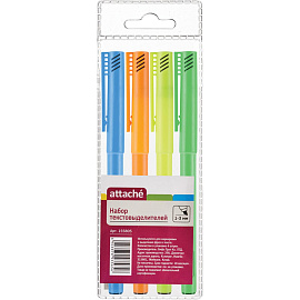 Набор текстовыделителей Attache (толщина линии 1-3 мм, 4 цвета)