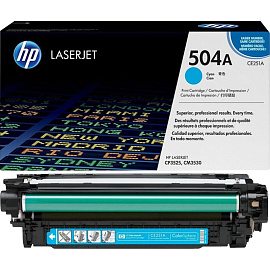 Картридж лазерный HP 504A CE251A голубой оригинальный