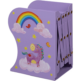 Подставка для книг Комус Класс Волшебный Единорог металлическая фиолетовая