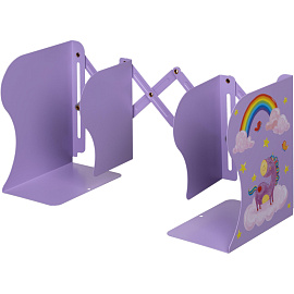 Подставка для книг Комус Класс Волшебный Единорог металлическая фиолетовая