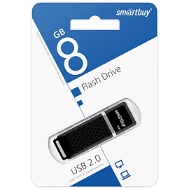 Флешка USB 2.0 8 ГБ Smartbuy Quartz (SB8GBQZ-K)