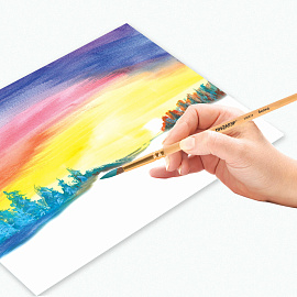 Кисть ПИФАГОР, БЕЛКА, круглая, № 5, деревянная лакированная ручка, с колпачком, 200819