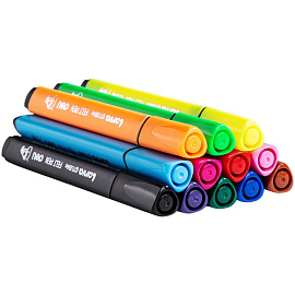 Фломастеры Deli Larva 12 цветов с вентилируемыми колпачками