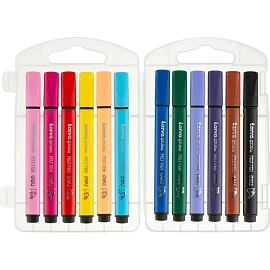 Фломастеры Deli Larva 12 цветов с вентилируемыми колпачками