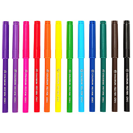 Фломастеры Deli ColoRun 12 цветов с вентилируемыми колпачками смываемые (EC10003)